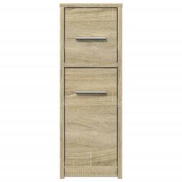 Berkfield Home Narrow Bathroom Cupboard with Wheels Sonoma Oak Engineered Wood in Light Tan - thumbnail 4