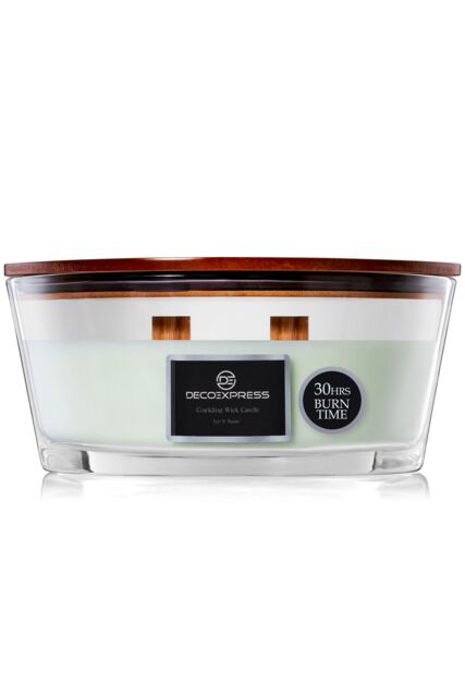 Deco Express Woodwick Candles - Let It Snow in Green - image 1