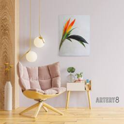 "Artery8 Bird Of Paradise Tropical Flower Canvas Wall Art Print - Size: W12"" x H16""" - thumbnail 3