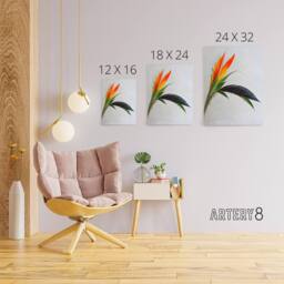 "Artery8 Bird Of Paradise Tropical Flower Canvas Wall Art Print - Size: W12"" x H16""" - thumbnail 4