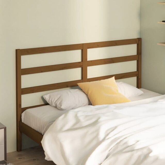 Berkfield Home Bed Headboard Honey Brown 156x4x100 cm Solid Wood Pine - Size: 156 x 4 x 100 cm