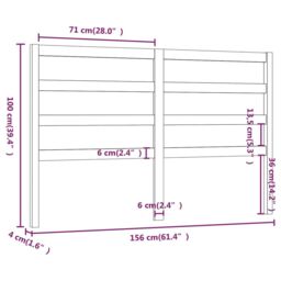 Berkfield Home Bed Headboard Honey Brown 156x4x100 cm Solid Wood Pine - Size: 156 x 4 x 100 cm - thumbnail 6