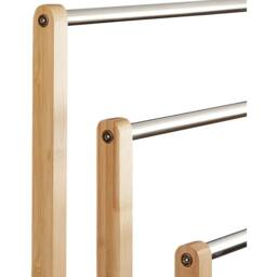 EONLION Bamboo Wooden Towel Holder Free Standing Bathroom in Brown - thumbnail 3