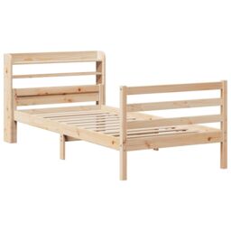 Berkfield Home Bed Frame with Headboard without Mattress 100x200 cm in Brown - thumbnail 3