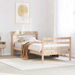 Berkfield Home Bed Frame with Headboard without Mattress 100x200 cm in Brown - thumbnail 1