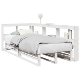 Berkfield Home Decorative Bookcase Bed without Mattress White 90x200cm Solid Woo - Size: 90x200 cm - thumbnail 2
