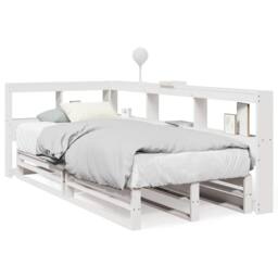 Berkfield Home Decorative Bookcase Bed without Mattress White 90x200cm Solid Woo - Size: 90x200 cm - thumbnail 3
