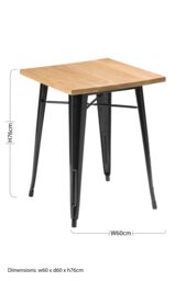 Orsina Industrial Black Side Table in Powder Coated Metal & Wood, Versatile Small Table, Everyday Use Lounge Table in Natural - thumbnail 3
