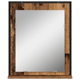 Berkfield Home Bathroom Mirror Old Wood 50x12x60 cm Engineered Wood in Brown - Size: 50 x 12 x 60 cm - thumbnail 5