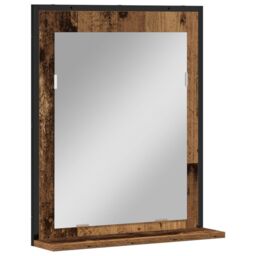 Berkfield Home Bathroom Mirror Old Wood 50x12x60 cm Engineered Wood in Brown - Size: 50 x 12 x 60 cm - thumbnail 2