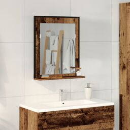 Berkfield Home Bathroom Mirror Old Wood 50x12x60 cm Engineered Wood in Brown - Size: 50 x 12 x 60 cm - thumbnail 1