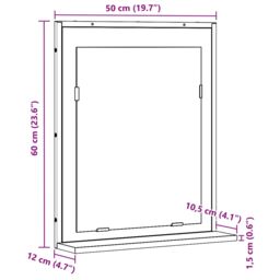 Berkfield Home Bathroom Mirror Old Wood 50x12x60 cm Engineered Wood in Brown - Size: 50 x 12 x 60 cm - thumbnail 9