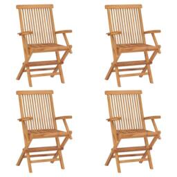 Berkfield Home 5 Piece Garden Dining Set Solid Teak Wood in Brown - thumbnail 7