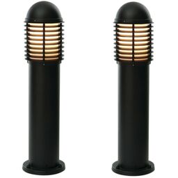 Loops 2 PACK Outdoor IP44 Bollard Light Matt Black 650mm LED Lamp Post Garden Driveway - thumbnail 1