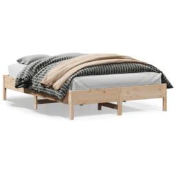 Berkfield Home Bed Frame without Mattress 140x200 cm Solid Wood Pine in Natural - thumbnail 2