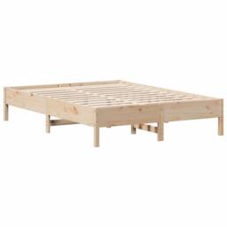Berkfield Home Bed Frame without Mattress 140x200 cm Solid Wood Pine in Natural - thumbnail 1