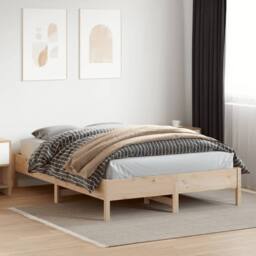 Berkfield Home Bed Frame without Mattress 140x200 cm Solid Wood Pine in Natural - thumbnail 3