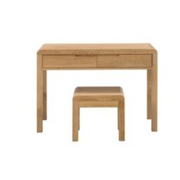 Ashfield Oak Curve 2 Drawers Dressing Table & Stool in Light Oak - thumbnail 2