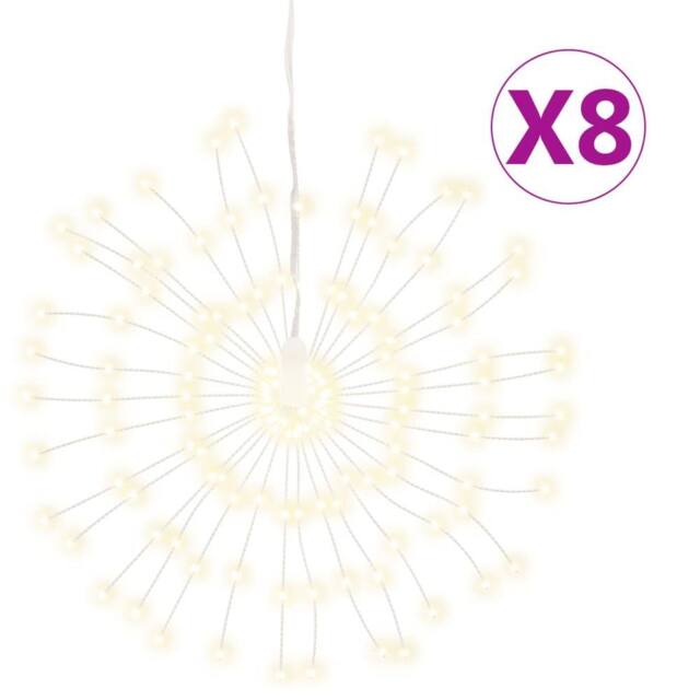 Berkfield Home Christmas Starburst Lights 140 LEDs 8 pcs Warm White 17 cm - image 1