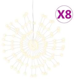 Berkfield Home Christmas Starburst Lights 140 LEDs 8 pcs Warm White 17 cm - thumbnail 1