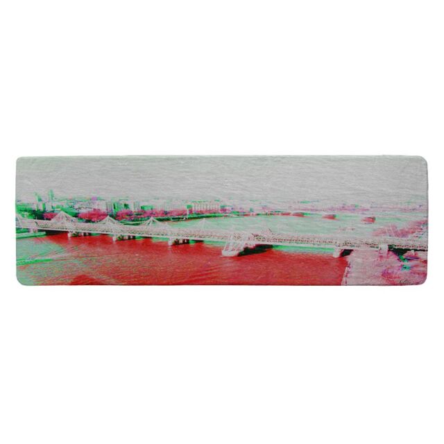 Benjamin Tate Design London Eye Veiw Red Runner Rug in Natural - Size: 67 cm x 230 cm - image 1