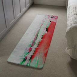Benjamin Tate Design London Eye Veiw Red Runner Rug in Natural - Size: 67 cm x 230 cm - thumbnail 4