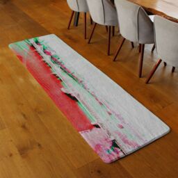 Benjamin Tate Design London Eye Veiw Red Runner Rug in Natural - Size: 67 cm x 230 cm - thumbnail 2