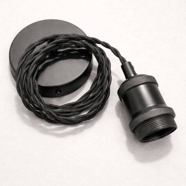 CGC Lighting Lacey Twisted 1.5m Adjustable Ceiling Cable Pendant Rose in Black - image 1