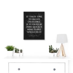 Artery8 Slate Quote John Wooden Takes Time To Create Excellence Basketball Coach Inspiring Sports Artwork Framed Wall Art Print A4 in Black - thumbnail 2