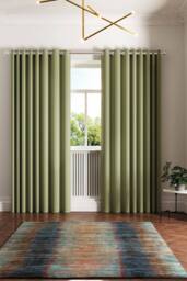 Ted Baker 'Palm Geo' Cotton Lined Curtains in Green - Size: 168 cm width x 137 cm drop - thumbnail 4