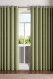 Ted Baker 'Palm Geo' Cotton Lined Curtains in Green - Size: 168 cm width x 137 cm drop - thumbnail 1