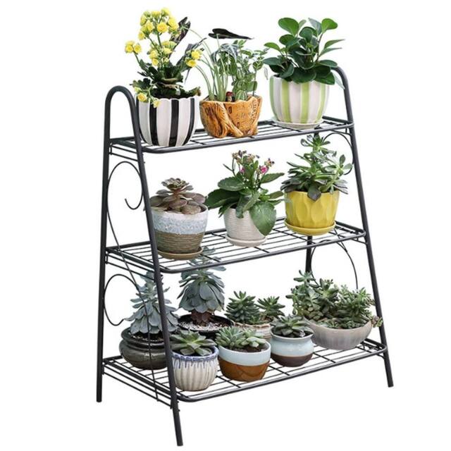 Havendro 3-Tier Metal Ladder Plant Stand in Black - image 1