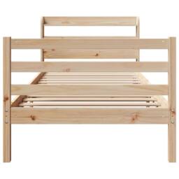 Berkfield Home Bed Frame with Headboard without Mattress 90x190 cm Single in Brown - thumbnail 4