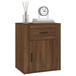 Berkfield Home Bedside Cabinet Brown Oak 50x36x60 cm Engineered Wood - Size: 50 x 36 x 60 cm - thumbnail 4