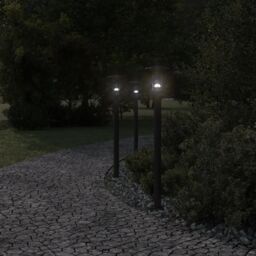 Berkfield Home Outdoor Floor Lamp Black 100 cm Stainless Steel - thumbnail 3
