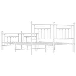 Berkfield Home Metal Bed Frame with Headboard & Footboard White 183x213 cm - thumbnail 8