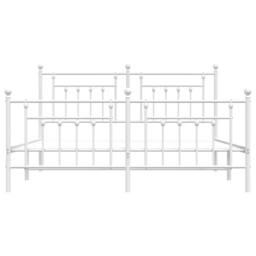 Berkfield Home Metal Bed Frame with Headboard & Footboard White 183x213 cm - thumbnail 6