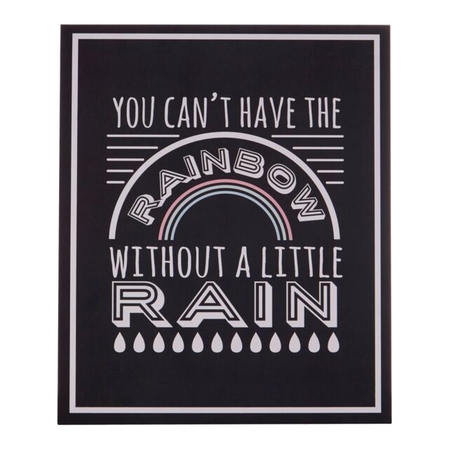 Orsina Rainbow Wall Plaque, Colourful Wooden Sign With Uplifting Rainbow Design, Rustic Finish in Black - image 1