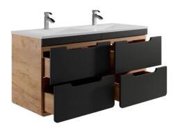 Vente-unique Wall-Hung Bathroom Unit With Inset Basin - Natural & Anthracite in Grey - thumbnail 6