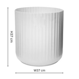 Ivyline Hudson White Corrugated Planters, Set of Two - thumbnail 3