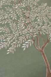 Catherine Lansfield Woodland Trees Embroidered 45cm x 45cm Cotton Blend Cushion in Green - Size: 45 cm x 45 cm - thumbnail 2