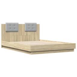 Berkfield Home Soft Bed Frame without Mattress Sonoma Oak 120x200 cm in Light Brown - Size: Small Double - thumbnail 1