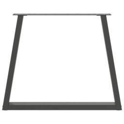 Berkfield Home Dining Table Legs V-Shape 3 pcs Anthracite 70x(72-73.3) cm Steel in Black - thumbnail 5