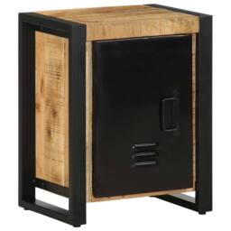 Berkfield Home Bedside Cabinet 40x30x51 cm Solid Rough Wood Mango in Brown - Size: 40 x 30 x 51 cm - thumbnail 3