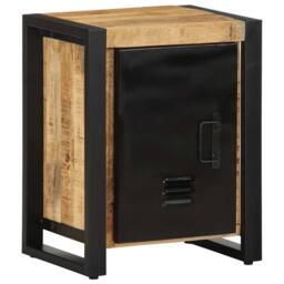 Berkfield Home Bedside Cabinet 40x30x51 cm Solid Rough Wood Mango in Brown - Size: 40 x 30 x 51 cm - thumbnail 2