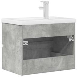 Berkfield Home 2 Piece Bathroom Furniture Set Concrete Grey Engineered Wood - thumbnail 8