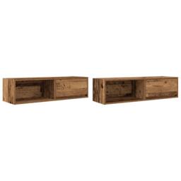 Berkfield Home TV Cabinets 2 pcs Old Wood 100x31x25.5 cm Engineered Wood in Brown - thumbnail 1