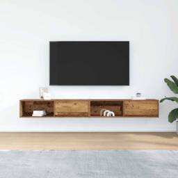 Berkfield Home TV Cabinets 2 pcs Old Wood 100x31x25.5 cm Engineered Wood in Brown - thumbnail 3