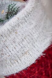 Dibor Set of 4 Red Sweater Knit Snowflake Xmas Gift Christmas Stocking - Size: 4 Pack - thumbnail 4