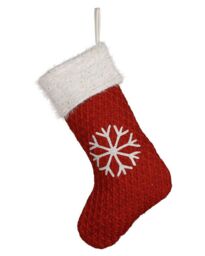 Dibor Set of 4 Red Sweater Knit Snowflake Xmas Gift Christmas Stocking - Size: 4 Pack - thumbnail 2